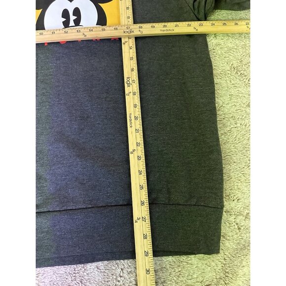 Disney Mens Size L Mickey Mouse Original Charcoal Heather Fleece Sweatshirt NEW - Picture 7 of 13